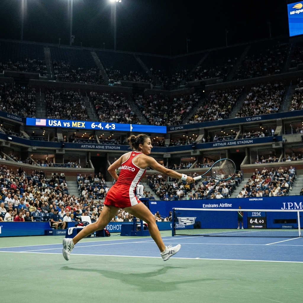 Renata Zarazúa en US Open bajo las luces