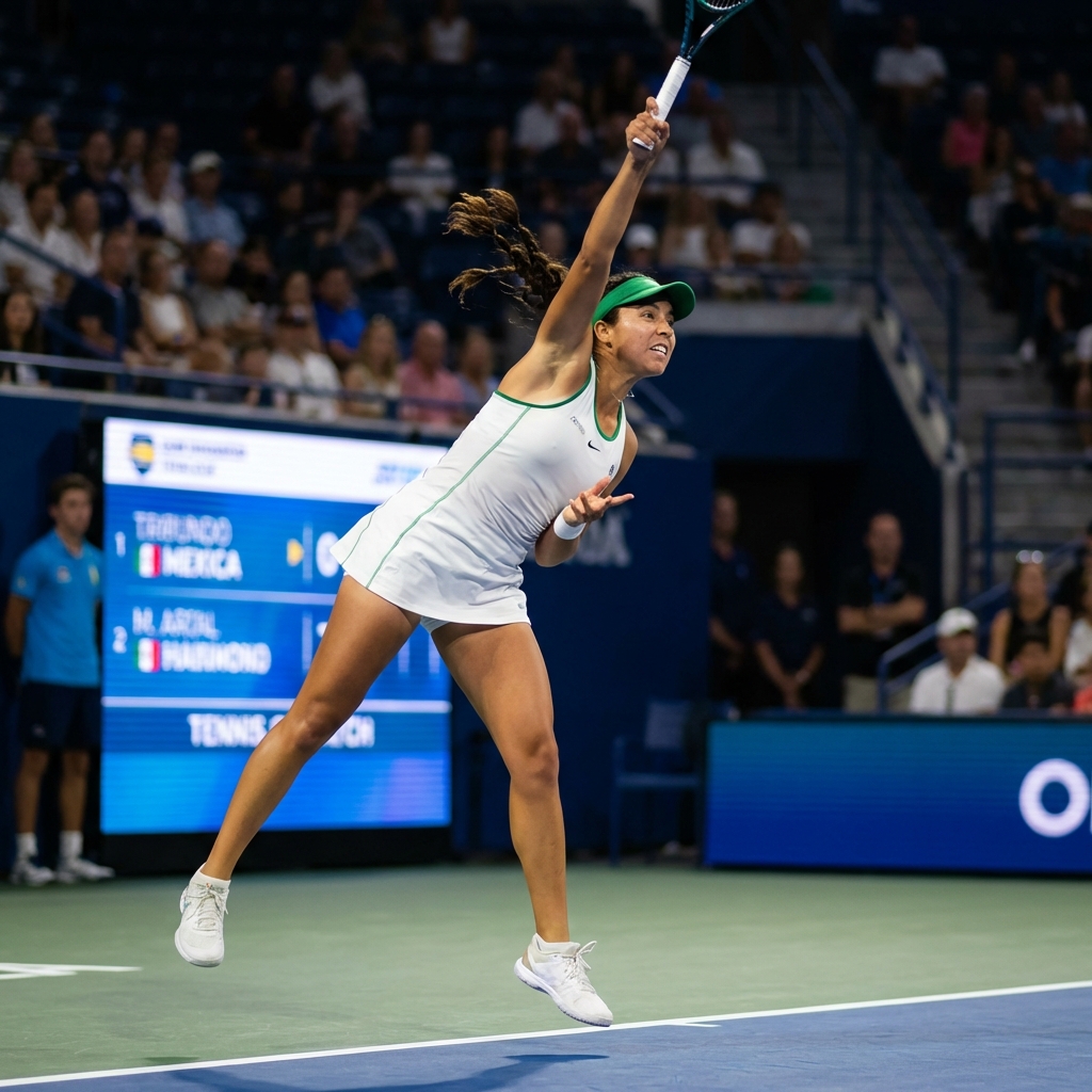 Renata Zarazúa jugando tenis